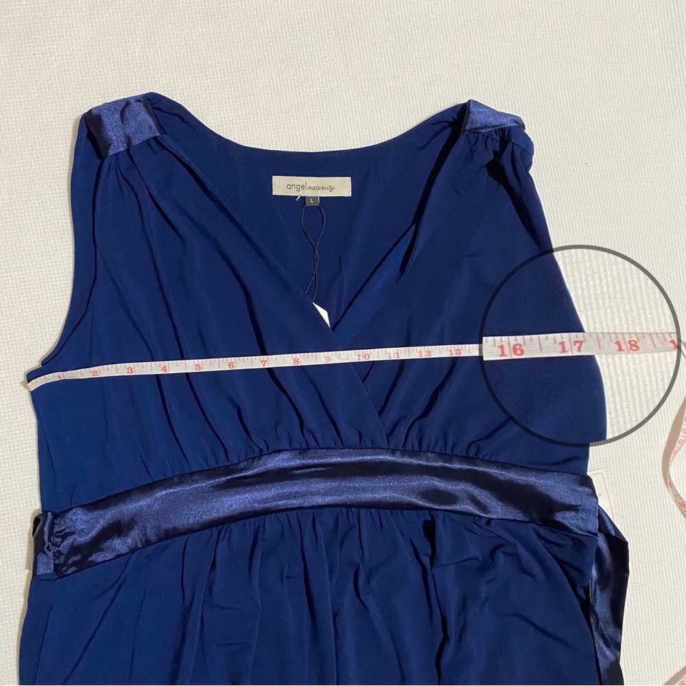 Angel Maternity Dark Navy Maternity Evening Maxi Dress Sleeveless  L - Picture 10 of 13